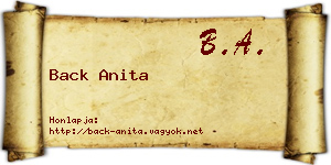 Back Anita névjegykártya